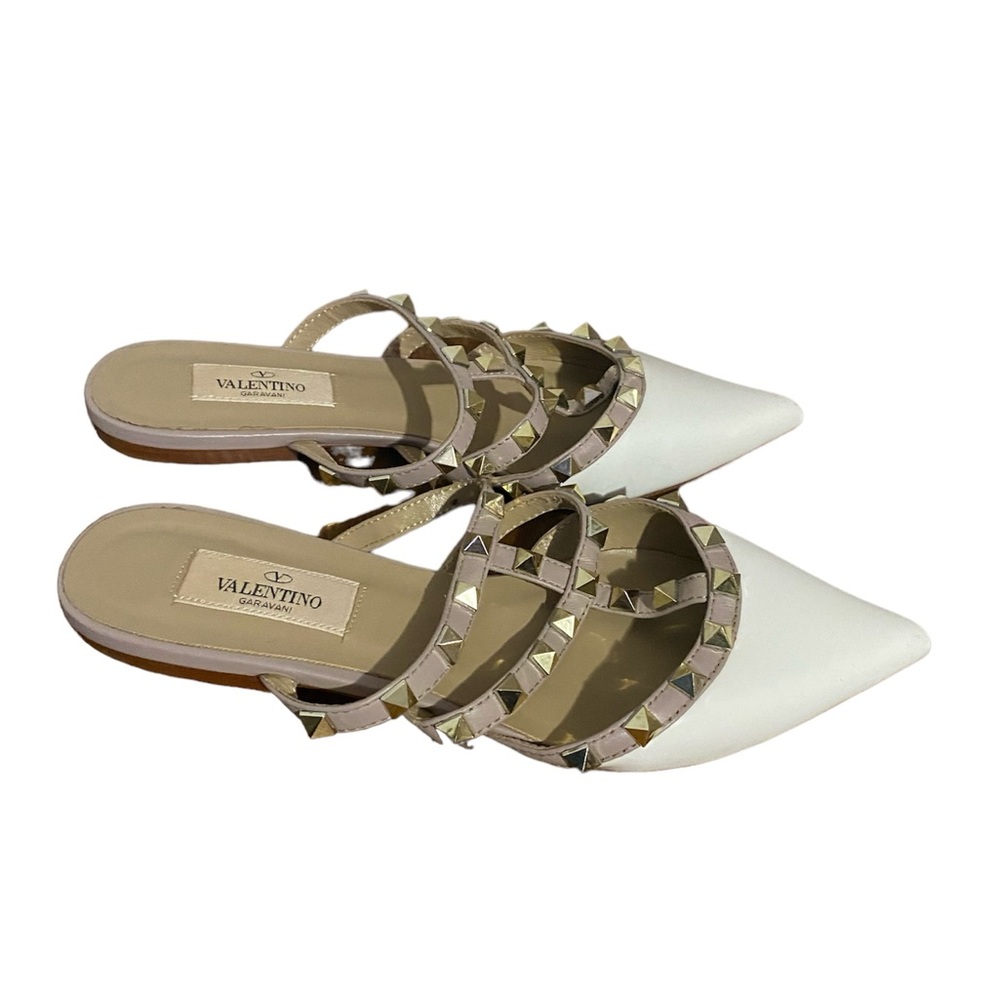 Valentino Rockstud Patent-Leather Mule flats